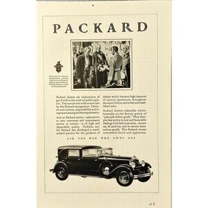 Packard *Dealers are ambassadors of good will to court of public opinion Ad 1929